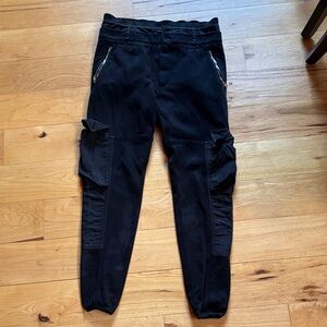 Alexander McQueen Black Label cargo pants with gold zippers